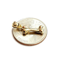 Load image into Gallery viewer, 14k yellow Gold solid dog bone 3D Pendant charm fine jewelry gift unisex 1.9g

