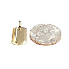 Load image into Gallery viewer, New 14k yellow Gold solid tiny dog tag name tag Pendant charm shiny jewelry 2.3g
