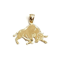 Load image into Gallery viewer, 14k yellow solid Gold taurus bull zodiac Pendant charm fine gift jewelry 1.5g
