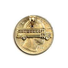 Load image into Gallery viewer, 14k yellow Gold Tiny School Bus vehicle Car Pendant charm gift fine jewelry 0.9g
