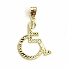 Load image into Gallery viewer, 10k yellow Gold handicap disability Pendant charm diamond cut fine jewelry 2.5g
