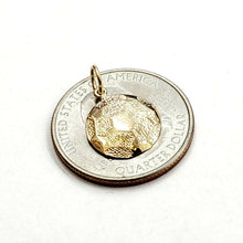 Load image into Gallery viewer, 14k yellow Gold tiny Soccer ball Pendant charm sport game fine jewelry gift 0.8g
