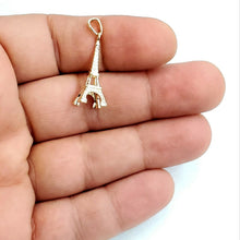 Load image into Gallery viewer, 14K Yellow Gold Solid 3D Famous Eiffel Tower Charm Pendant Fine Jewelry 2.4g
