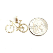 Load image into Gallery viewer, 14k yellow Gold bicycle bike Pendant charm sport biker gift fine jewelry 1.6g
