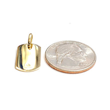 Load image into Gallery viewer, New 14k yellow Gold solid tiny dog tag name tag Pendant charm shiny jewelry 2.3g
