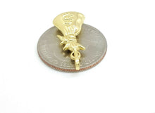 Load image into Gallery viewer, 14k yellow gold 3D hollow dollar sign money bag lucky pendant charm gift 1.4g
