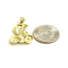 Load image into Gallery viewer, 10k yellow gold cobra snake reptile Pendant charm Unisex gift fine jewelry 2.9g

