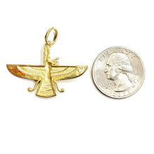 Load image into Gallery viewer, 18k yellow gold Farvahar Faravahar Persian Ahoura Mazda Zoroastrian pendant 4.8g
