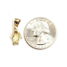 Load image into Gallery viewer, New 14k yellow Gold Tiny Penguin Bird Pendant charm gift fine jewelry 1g

