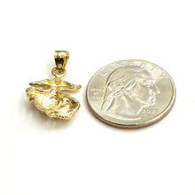 Load image into Gallery viewer, New 14k yellow gold Tiny US Marine Corps Emblem pendant Fine Jewelry Unisex 2.4g
