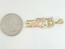 Load image into Gallery viewer, 14k tri color gold saint Jude juda pendant charm cubic zirconia jewelry 2.2g
