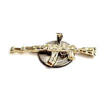 Load image into Gallery viewer, 14k yellow Gold AK-47 machine gun military rifle Pendant charm fine gift 8.7g

