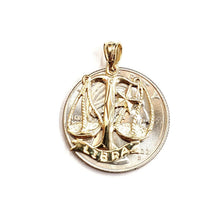 Load image into Gallery viewer, New 14k yellow Gold libra zodiac sign scale Pendant charm gift fine jewelry 1.7g
