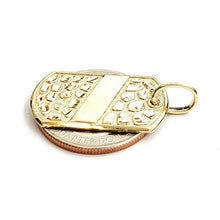 Load image into Gallery viewer, 10k yellow Gold solid men's nugget dog tag Pendant charm fine gift jewelry 2.8g

