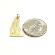 Load image into Gallery viewer, New 14k solid yellow Gold cat full body Pendant charm fine jewelry gift pet 1.9g
