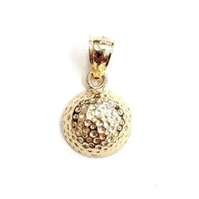 Load image into Gallery viewer, New 14k yellow Gold golf ball Pendant charm sport fine jewelry gift unisex 1.8g
