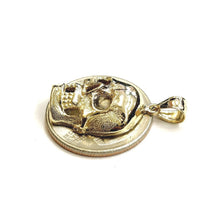 Load image into Gallery viewer, New 14k yellow Gold solid Skull mummy dead Bone Pendant Gift fine jewelry 3.7g
