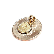 Load image into Gallery viewer, New 14k yellow Gold tiny round seven wishes Happiness Pendant charm jewelry 1.2g
