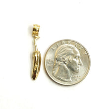 Load image into Gallery viewer, 14k yellow gold Tiny Chili Hot Pepper Jalapeño pendant charm fine jewelry 1.3g
