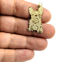 Load image into Gallery viewer, Solid 10k yellow Gold French bulldog Pendant charm diamond cut fine jewelry 2.5g
