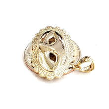 Load image into Gallery viewer, 14k yellow gold masquerade face mask drama theater act pendant fine jewelry 3.8g
