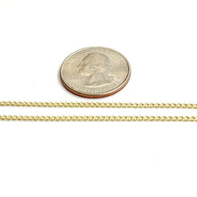 Load image into Gallery viewer, New 10K yellow gold 1.8mm thin hollow Cuban chain necklace fine jewelry 1.9g 24"
