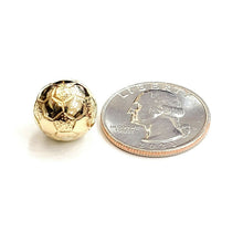 Load image into Gallery viewer, 14k yellow Gold 3D Soccer ball Pendant charm sport game fine jewelry gift 4g
