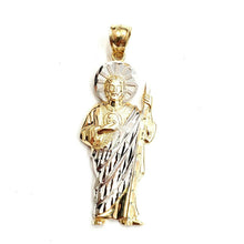 Load image into Gallery viewer, 14k two tone gold saint Jude juda pendant charm fine religious gift jewelry 3.5g
