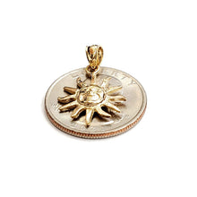 Load image into Gallery viewer, New 14k yellow gold solid sun sol pendant charm astrology gift fine jewelry 1.5g
