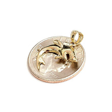 Load image into Gallery viewer, New 14k yellow Gold shark predator Pendant charm fine jewelry gift unisex 1.4g
