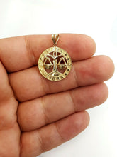 Load image into Gallery viewer, New 14k yellow Gold libra zodiac sign round Pendant charm fine gift jewelry 2.6g
