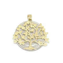 Load image into Gallery viewer, New 14k two tone gold tree of life lucky pendant fine jewelry gift for her 2.3g
