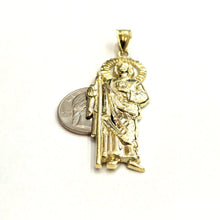 Load image into Gallery viewer, 10k yellow gold saint Jude San juda pendant charm fine religious jewelry 7.3g
