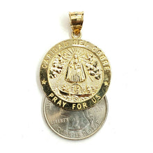 Load image into Gallery viewer, 10k yellow gold round virgin Caridad del cobre pendant religious gift 1.05" 4.4g
