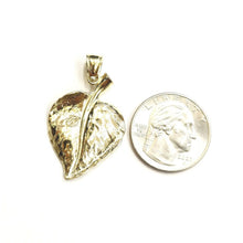 Load image into Gallery viewer, New 14k yellow gold solid leaf pendant charm gift fine jewelry unisex 5.1g
