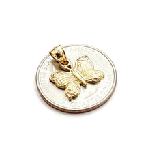 Load image into Gallery viewer, New 14k yellow Gold solid butterfly Pendant charm gift fine jewelry 1.4g
