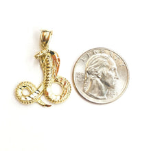 Load image into Gallery viewer, 10k yellow gold cobra snake reptile Pendant charm gift fine jewelry 4.1g
