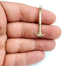 Load image into Gallery viewer, New 14k Yellow Gold 3D Hammer Pendant charm construction tool fine jewelry 2.2g
