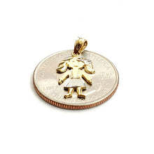 Load image into Gallery viewer, New 14k two tone gold baby girl kid Pendant charm gift fine jewelry for her 0.9g
