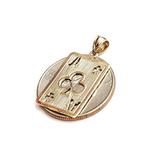 Load image into Gallery viewer, 14k yellow Gold Ace of club Pendant play card gambling gift fine jewelry 2.1g
