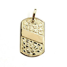 Load image into Gallery viewer, 10k yellow Gold solid men's nugget dog tag Pendant charm fine gift jewelry 2.8g
