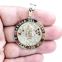 Load image into Gallery viewer, 10k yellow gold round virgin Caridad del Cobre pendant fine jewelry 1.43" 8.4g
