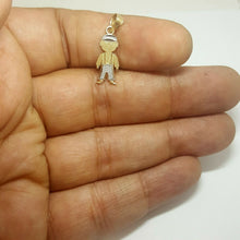 Load image into Gallery viewer, New 14k two tone gold solid baby boy Pendant charm gift fine jewelry unisex 0.8g
