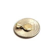 Load image into Gallery viewer, 14k yellow Gold Tiny shiny Round pendant charm Cubic Zirconia Gift jewelry 0.7g
