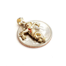 Load image into Gallery viewer, New 14k yellow Gold solid 3D scarecrow Pendant charm Gift fine jewelry 3.3g
