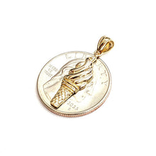 Load image into Gallery viewer, 14k yellow Gold ice cream cone summer pastry Pendant charm fine jewelry 1.4g
