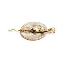 Load image into Gallery viewer, 14k yellow Gold long tail mouse rat Pendant animal charm gift fine jewelry 1.5g

