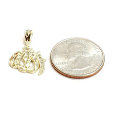 Load image into Gallery viewer, 10K Yellow Gold Nugget Allah Islamic God Pendant Charm religious jewelry 1.4g
