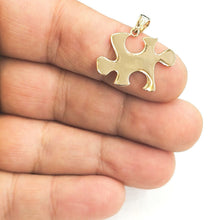 Load image into Gallery viewer, New 14k yellow Gold puzzle piece Pendant charm unisex gift fine jewelry 1.8g
