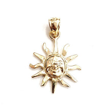 Load image into Gallery viewer, New 14k yellow gold solid sun sol pendant charm astrology gift fine jewelry 1.5g
